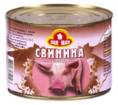 Свинина тукована, ТМ Пан Іван, 525 г, залізна банка